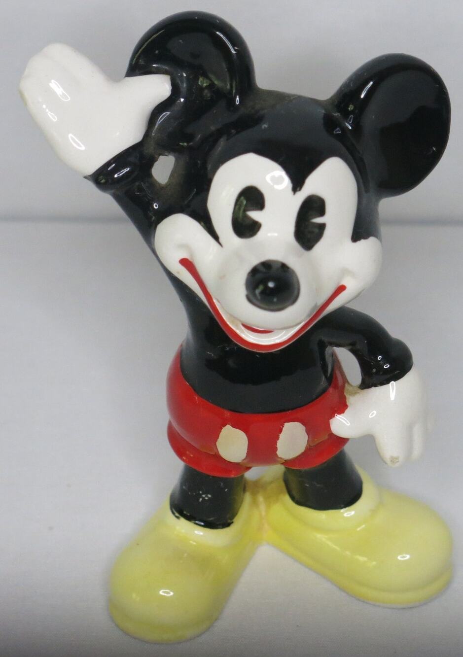 Vintage Walt Disney Productions Mickey Mouse Figurine Ceramic Japan Classic 70's